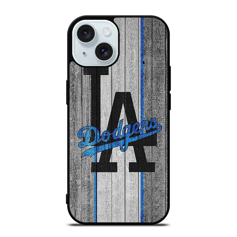 LA LOS ANGELES DODGERS WOODEN LOGO iPhone 15 Case Cover