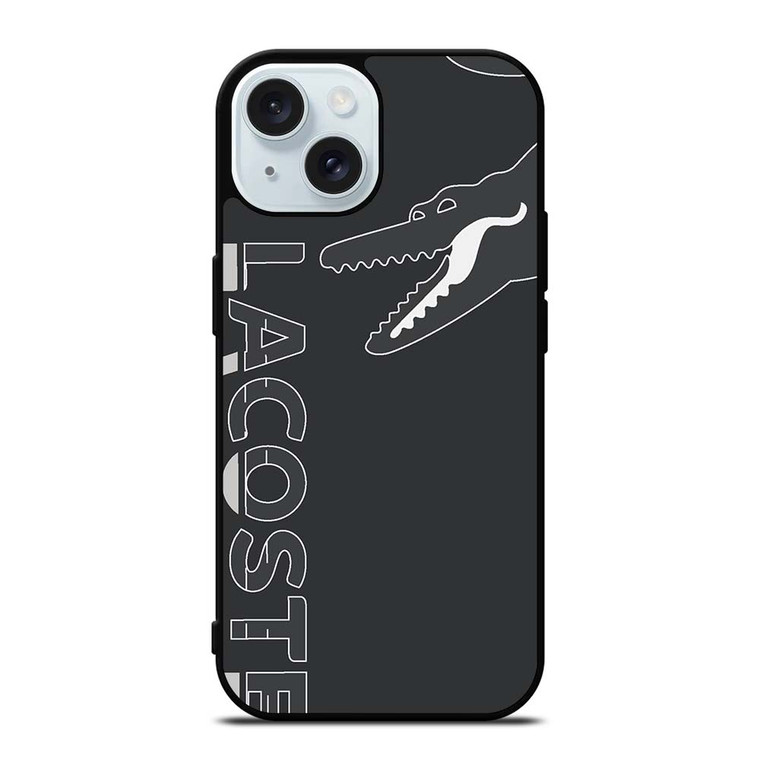 LACOSTE CROCODILE ALL BLACK iPhone 15 Case Cover