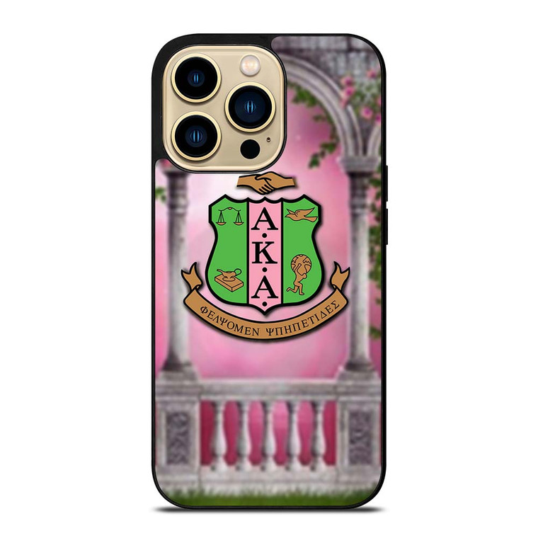 AKA PINK AND GREEN LOGO iPhone 14 Pro Max Case Cover
