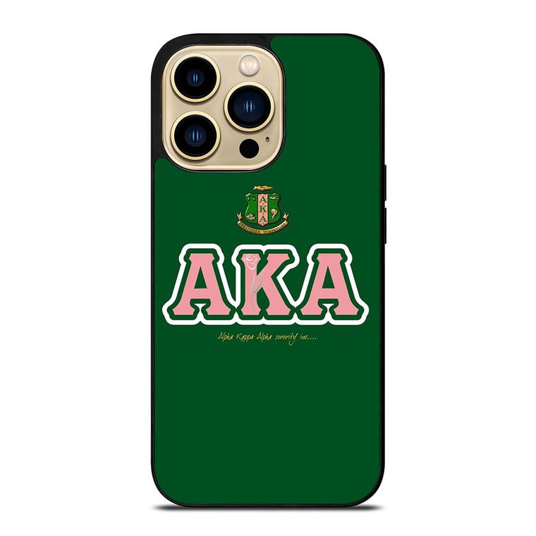 AKA PINK AND GREEN SIMPLE LOGO iPhone 14 Pro Max Case Cover