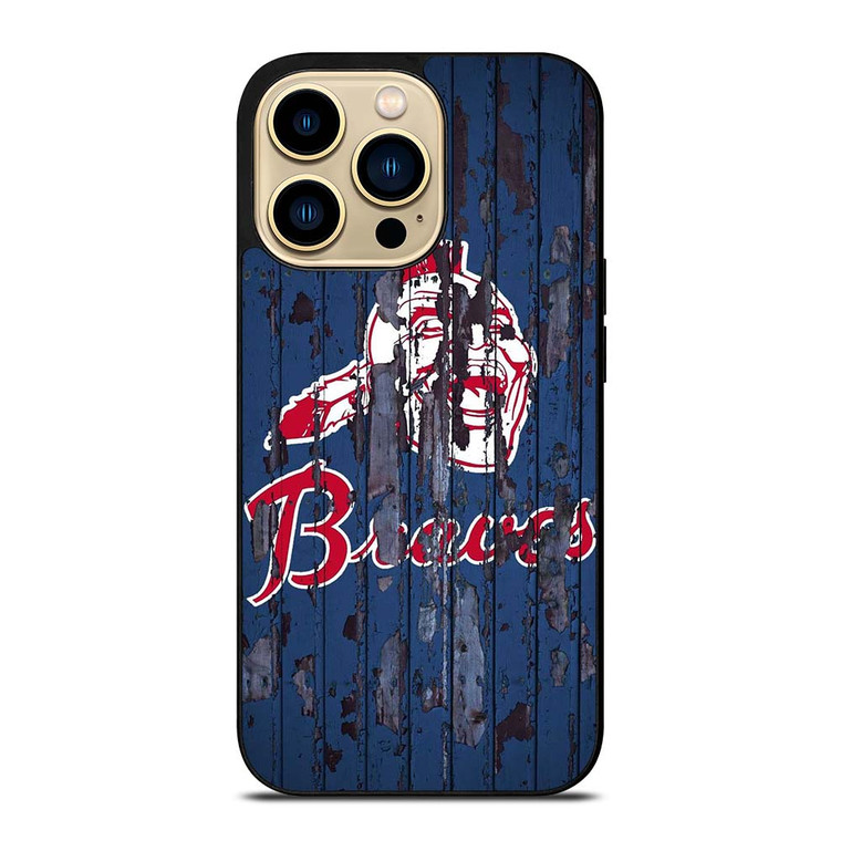 ATLANTA BRAVES RUSTY WOOD iPhone 14 Pro Max Case Cover