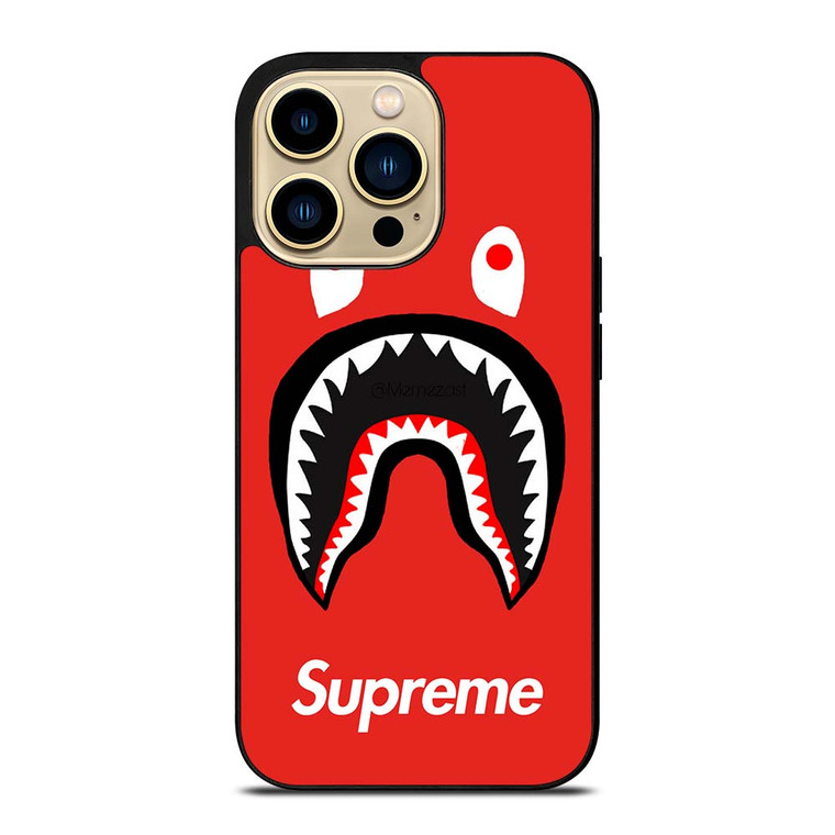 BAPE SHARK SUPREME RED iPhone 14 Pro Max Case Cover