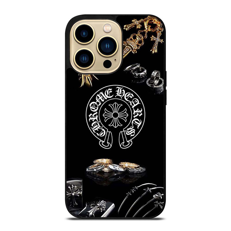 CHROME HEARTS METAL LOGO iPhone 14 Pro Max Case Cover