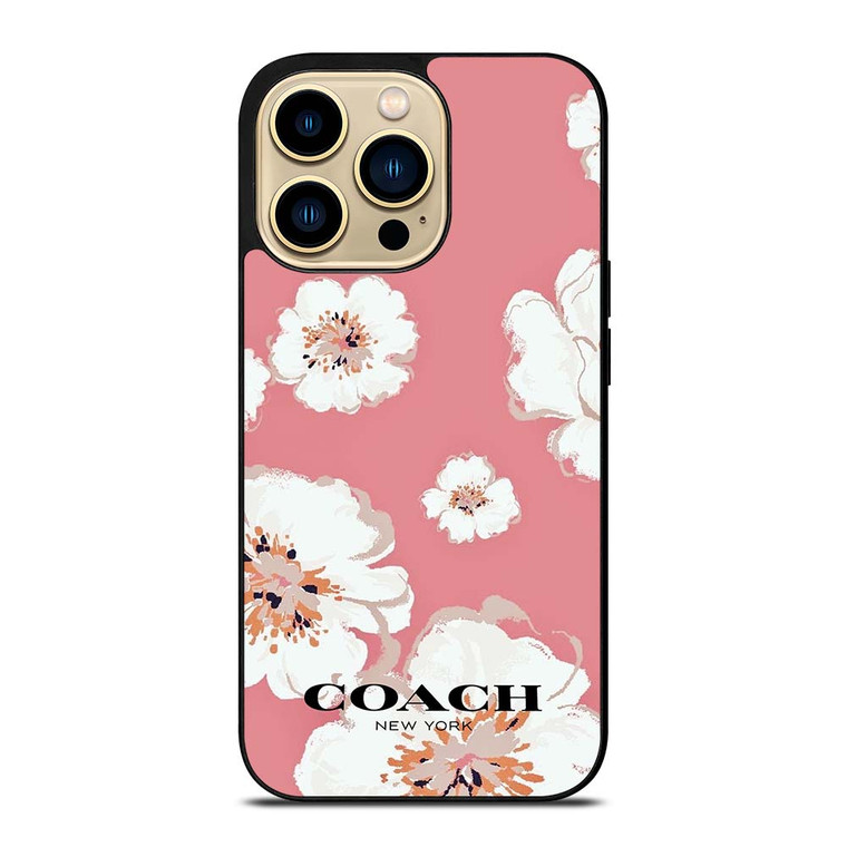 COACH NEW YORK PINK FLOWER iPhone 14 Pro Max Case Cover