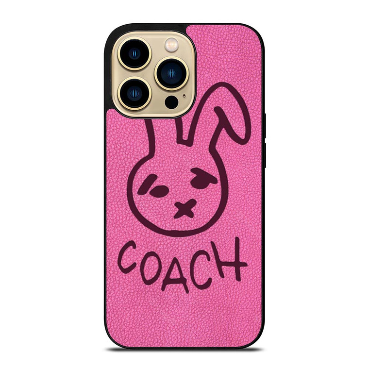 COACH NEW YORK RABBIT LEATHER PINK iPhone 14 Pro Max Case Cover