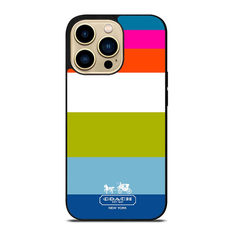 COACH NEW YORK STRIPE iPhone 14 Pro Max Case Cover