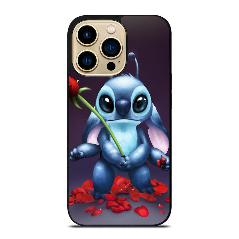 DISNEY STITCH AND ROSE FLOWER iPhone 14 Pro Max Case Cover