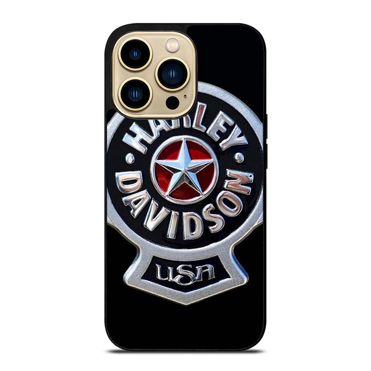 HARLEY DAVIDSON USA METAL EMBLEM iPhone 14 Pro Max Case Cover
