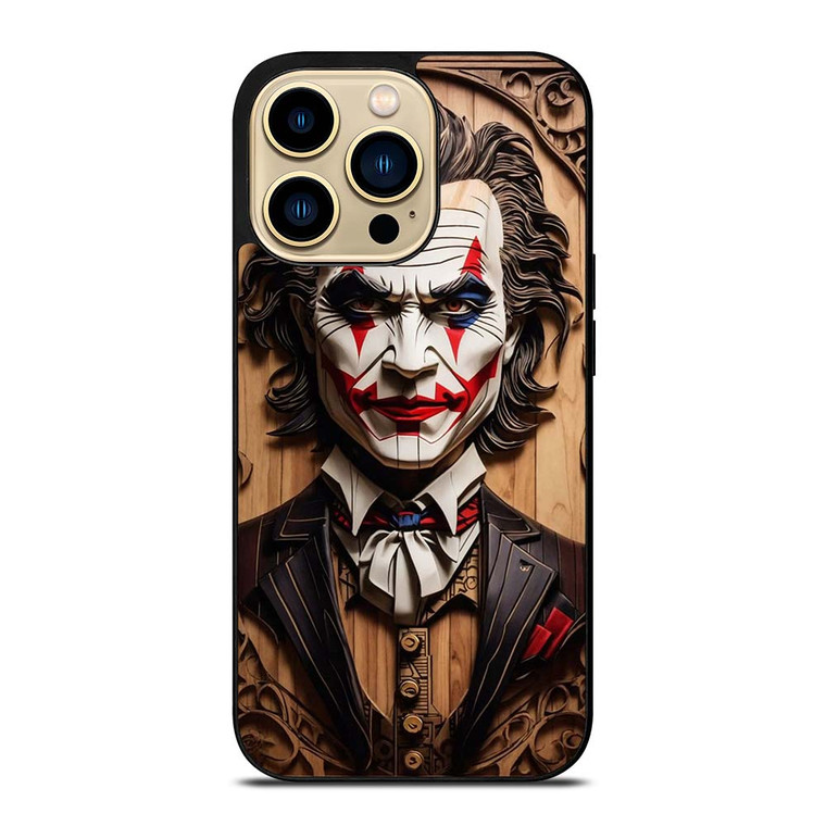 JOKER FACE WOOD iPhone 14 Pro Max Case Cover