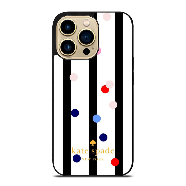 KATE SPADE STRIPE POLKADOTS iPhone 14 Pro Max Case Cover