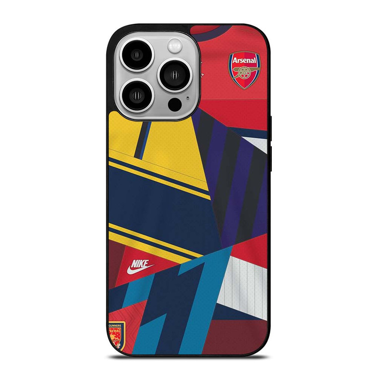 ARSENAL FC RETRO JERSEY COLLAGE iPhone 14 Pro Case Cover