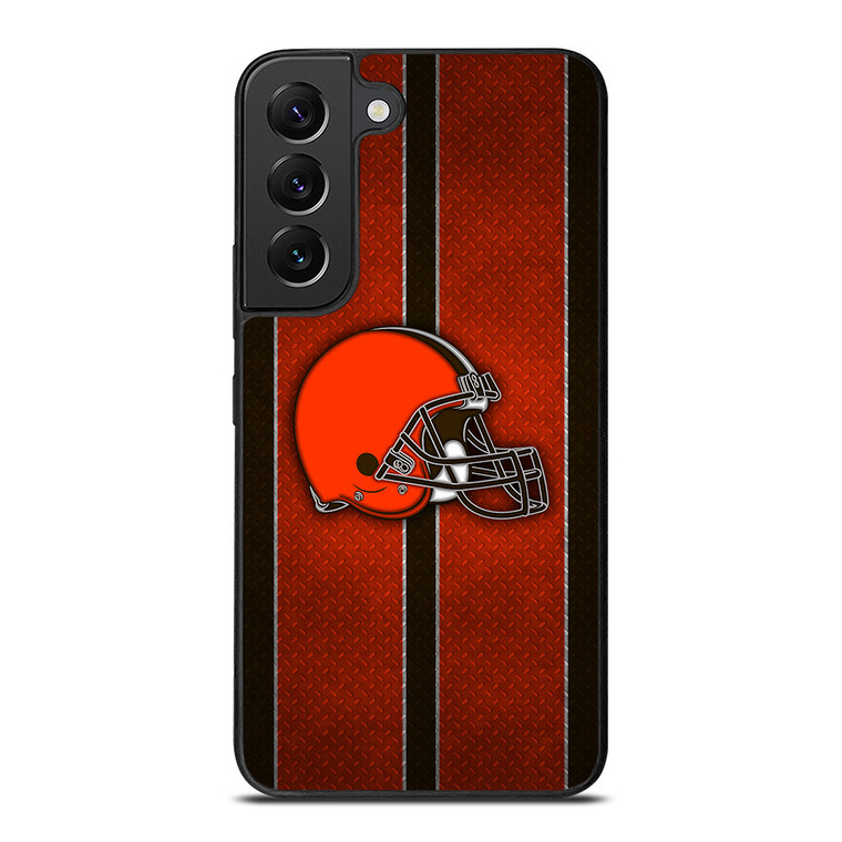 CLEVELAND BROWNS NFL METAL STRIPE Samsung Galaxy S22 Plus Case Cover