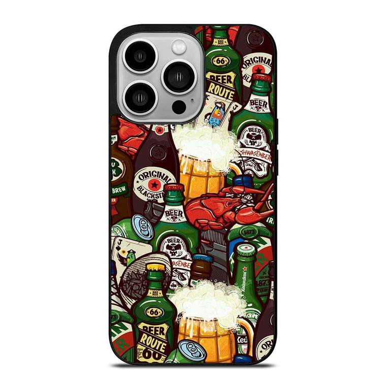 BEER BOTTLE CARTOON iPhone 14 Pro Case Cover