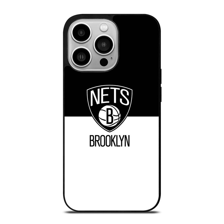 BROOKLYN NETS NBA BLACK WHITE iPhone 14 Pro Case Cover