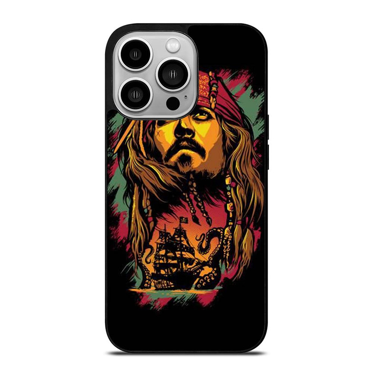 CAPTAIN JACK PIRATES OF THE CARIBBEAN ART iPhone 14 Pro Case Cover