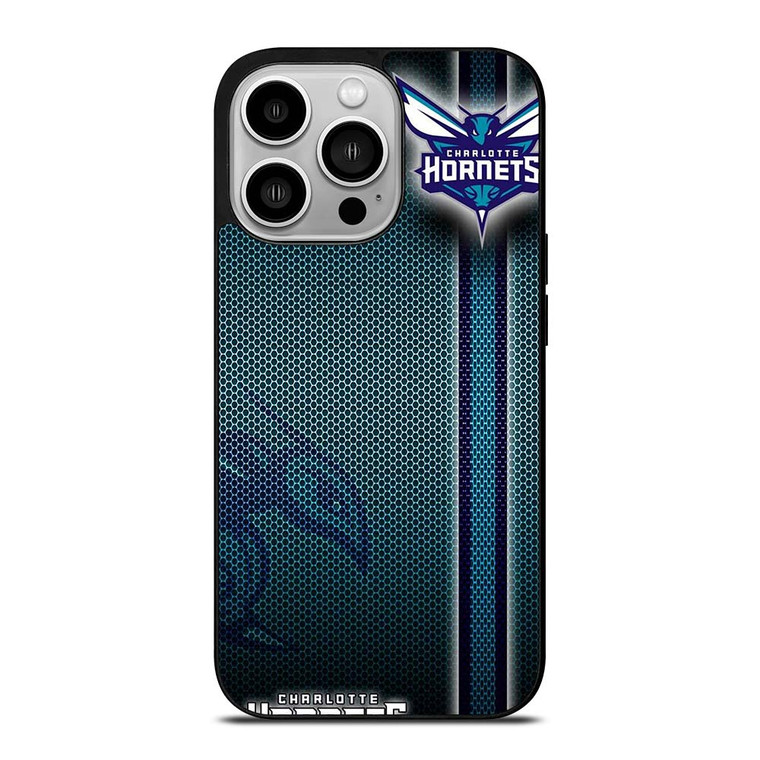 CHARLOTTE HORNETS METAL LOGO iPhone 14 Pro Case Cover