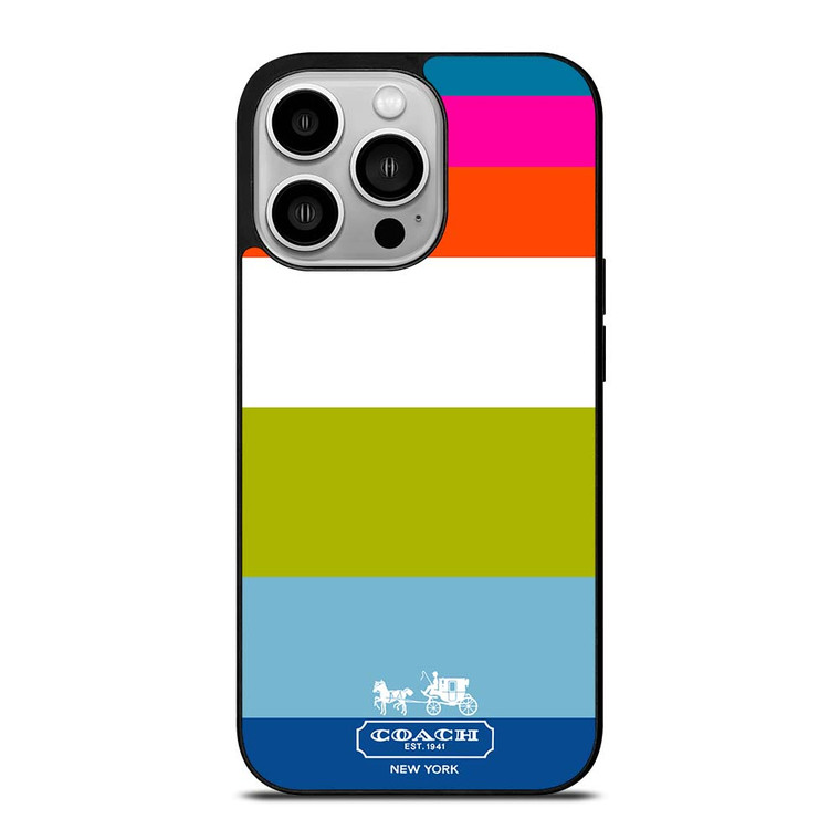 COACH NEW YORK STRIPE iPhone 14 Pro Case Cover