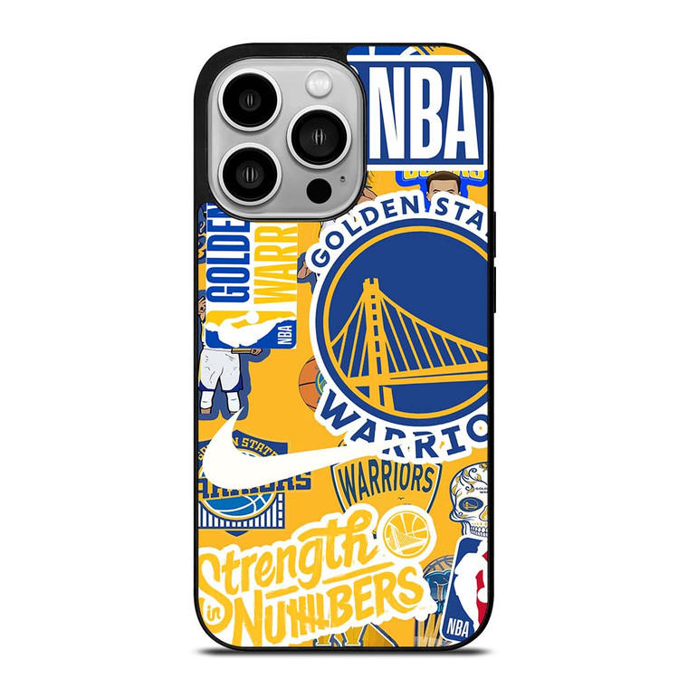 GOLDEN STATE WARRIORS NBA STICKER BOMB iPhone 14 Pro Case Cover