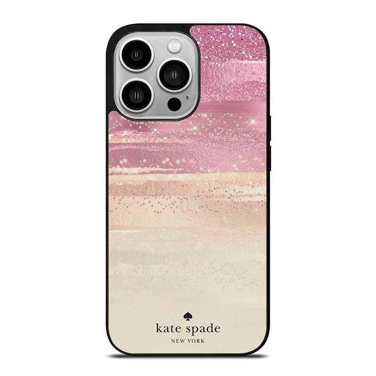 KATE SPADE NEW YORK ROSE GOLD GLITTER iPhone 14 Pro Case Cover