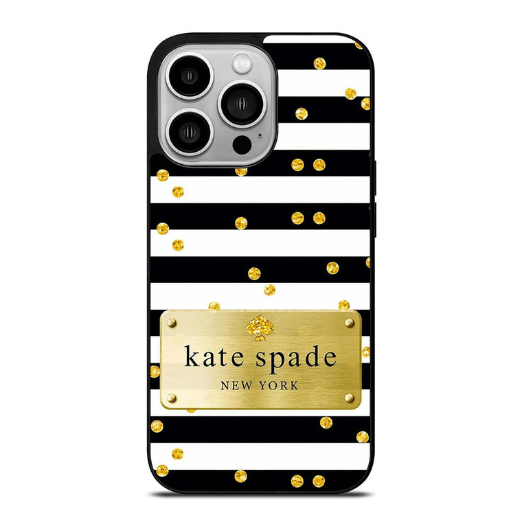KATE SPADE POLKADOTS GOLD iPhone 14 Pro Case Cover