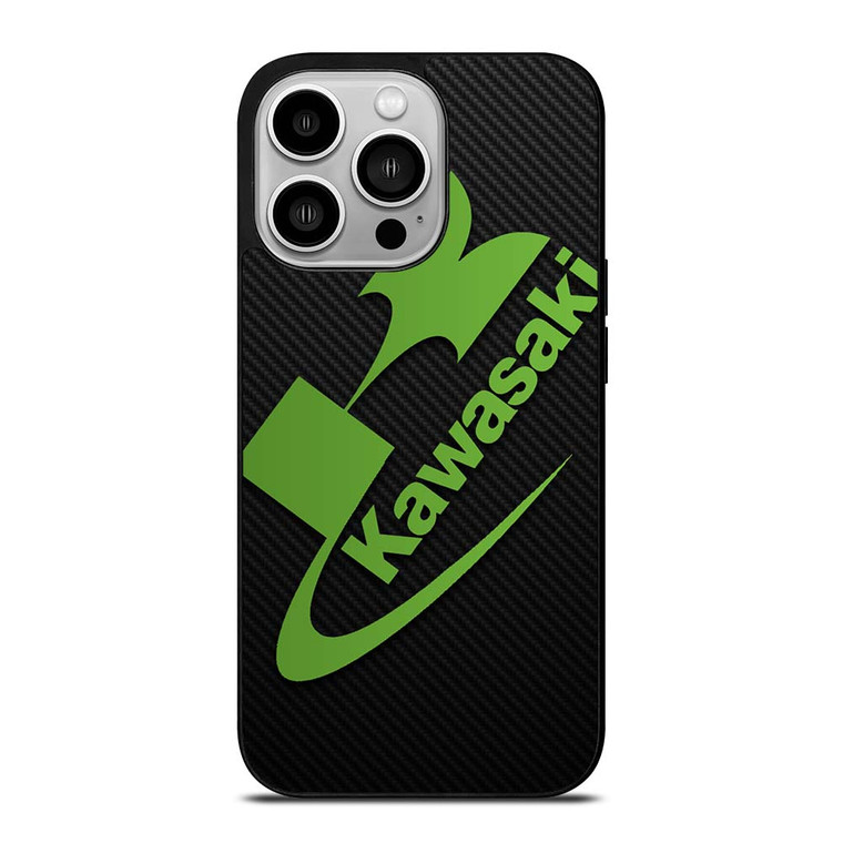 KAWASAKI MOTOR LOGO CARBON iPhone 14 Pro Case Cover