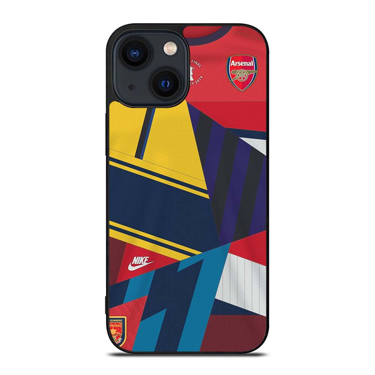 ARSENAL FC RETRO JERSEY COLLAGE iPhone 14 Plus Case Cover ARSENAL FC RETRO JERSEY COLLAGE iPhone 14 Plus Case Cover