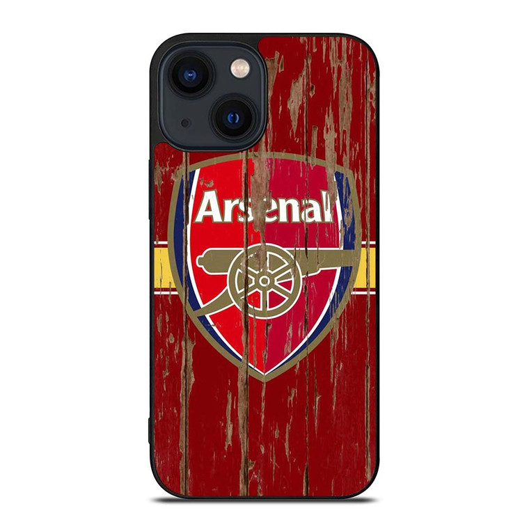 ARSENAL FC WOODEN LOGO iPhone 14 Plus Case Cover