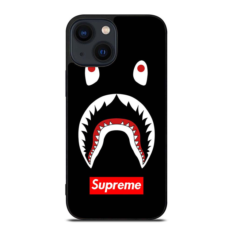 BAPE CAMO SHARK SUPREME BLACK iPhone 14 Plus Case Cover BAPE CAMO SHARK SUPREME BLACK iPhone 14 Plus Case Cover