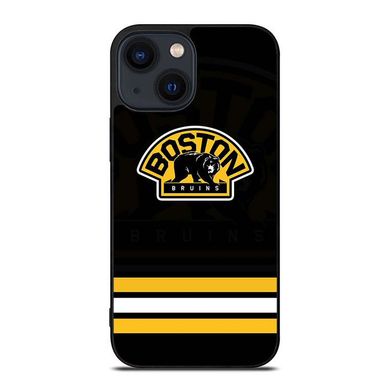 BOSTON BRUINS LOGO STRIPED iPhone 14 Plus Case Cover