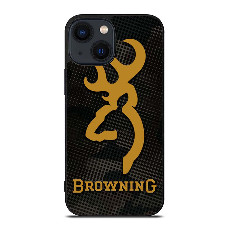 BROWNING ARMS CAMO CARBON iPhone 14 Plus Case Cover