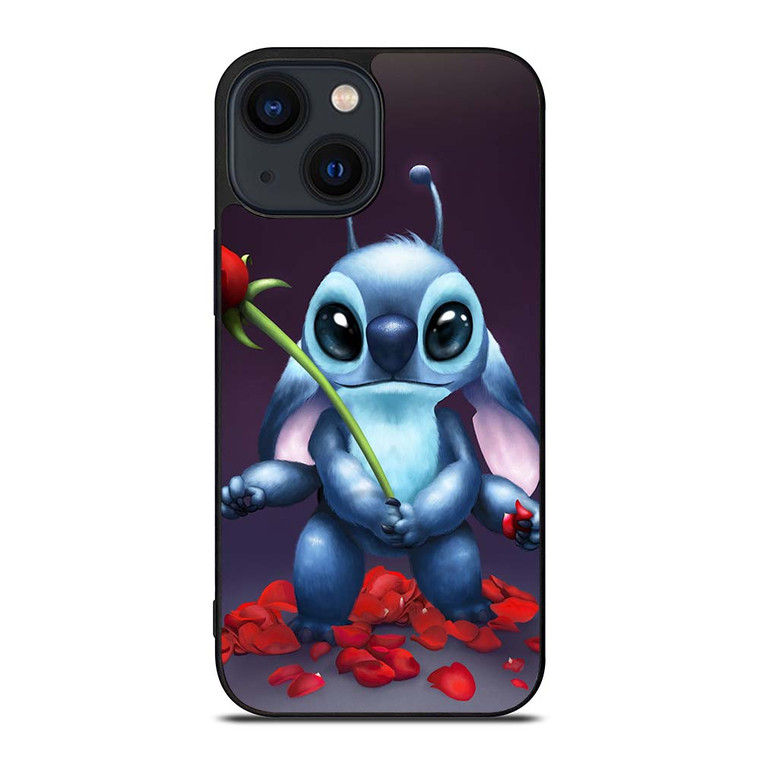DISNEY STITCH AND ROSE FLOWER iPhone 14 Plus Case Cover