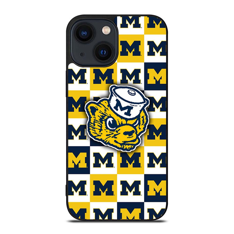 FOOTBALL MASCOT MICHIGAN WOLVERINES iPhone 14 Plus Case Cover