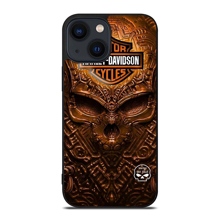 HARLEY DAVIDSON SKULL METAL MOTOR iPhone 14 Plus Case Cover
