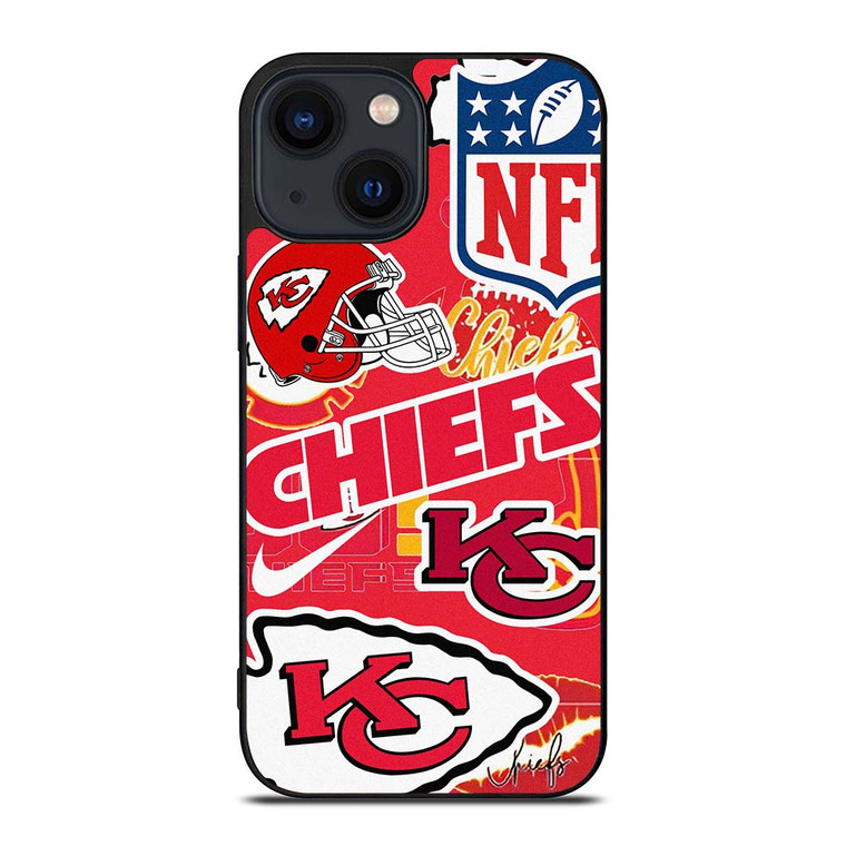 KANSAS CITY CHIEFS NFL STICKER BOMB iPhone 14 Plus Case Cover