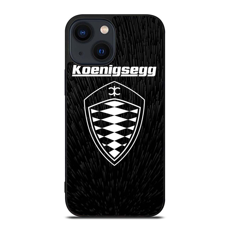 KOENIGSEGG LOGO BLACK PATTERN iPhone 14 Plus Case Cover