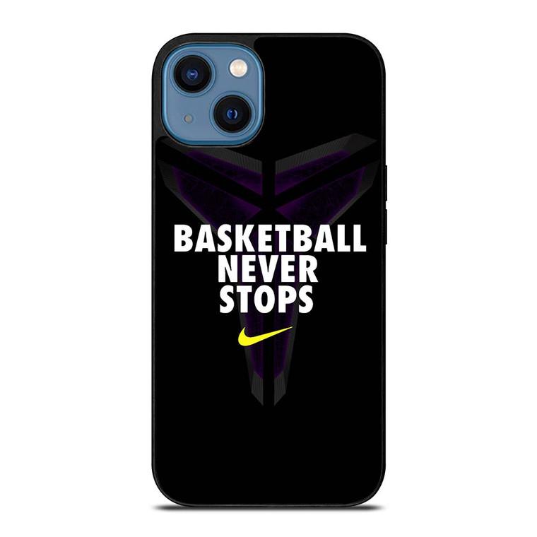 BASKETBALL NEVER STOPS BLACK MAMBA iPhone 14 Case Cover
