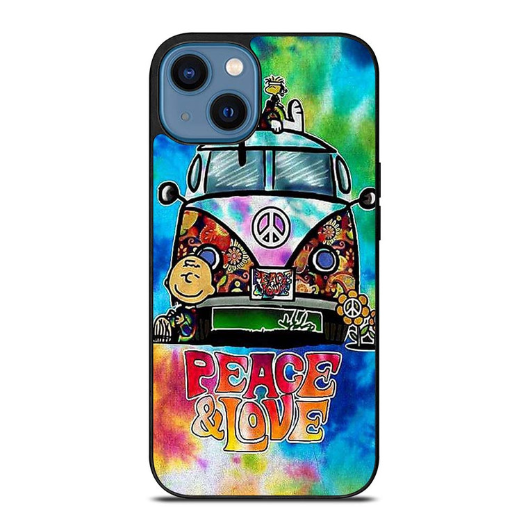 CHARLIE BROWN PEANUTS PEACE LOVE iPhone 14 Case Cover