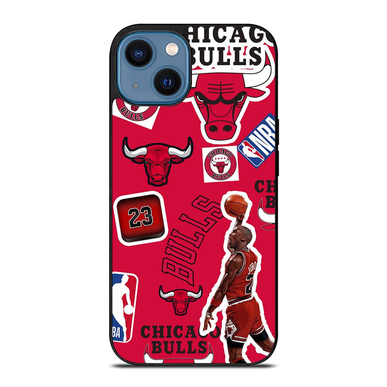 CHICAGO BULLS STICKER BOMB iPhone 14 Case Cover