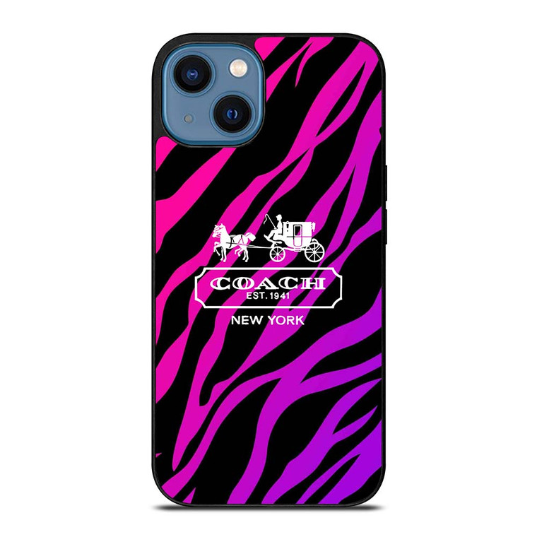 COACH NEW YORK BLACK VIOLET iPhone 14 Case Cover