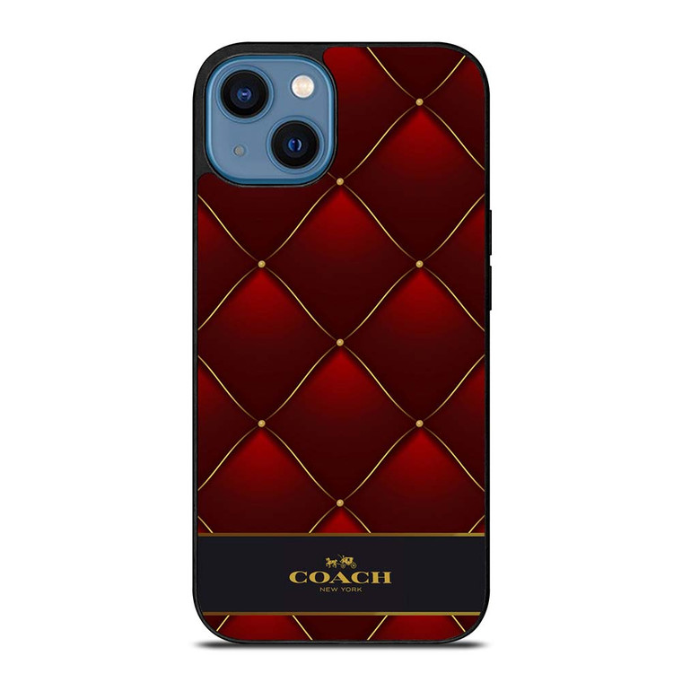 COACH NEW YORK RED GOLD iPhone 14 Case Cover