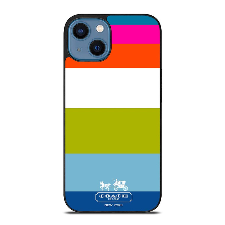 COACH NEW YORK STRIPE iPhone 14 Case Cover