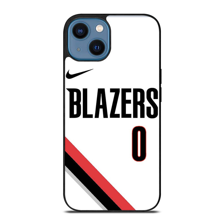 DAMIAN LILLARD PORTLAND TRAIL BLAZERS WHITE iPhone 14 Case Cover