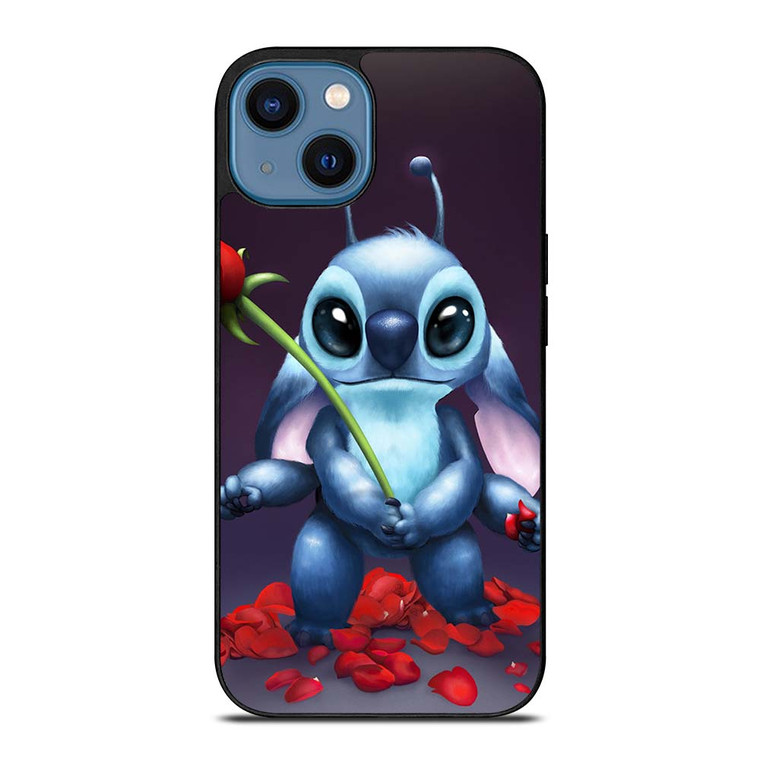 DISNEY STITCH AND ROSE FLOWER iPhone 14 Case Cover