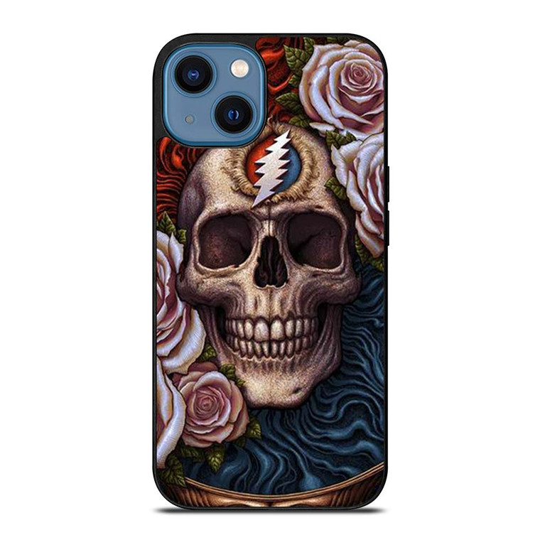 GRATEFUL DEAD SKULL AND ROSE LOGO iPhone 14 Case Cover