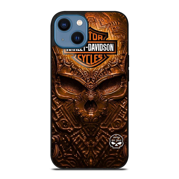HARLEY DAVIDSON SKULL METAL MOTOR iPhone 14 Case Cover