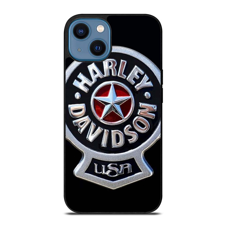 HARLEY DAVIDSON USA METAL EMBLEM iPhone 14 Case Cover