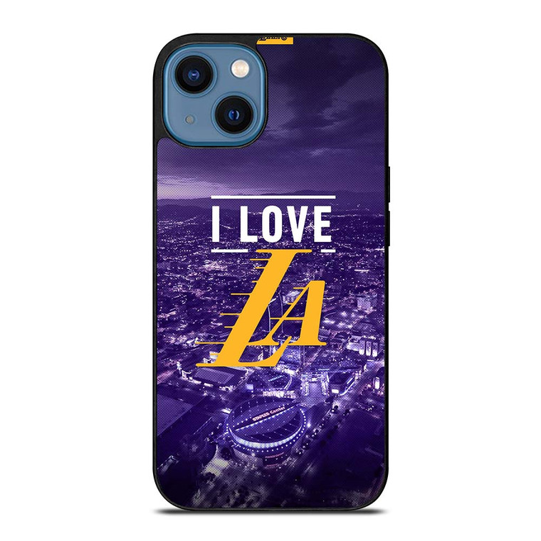 I LOVE LA LAKERS NBA LOGO iPhone 14 Case Cover