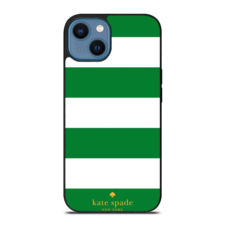 KATE SPADE GREEN STRIPE iPhone 14 Case Cover