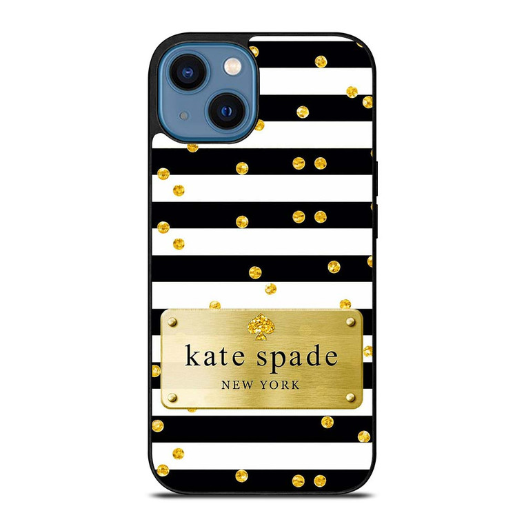 KATE SPADE POLKADOTS GOLD iPhone 14 Case Cover