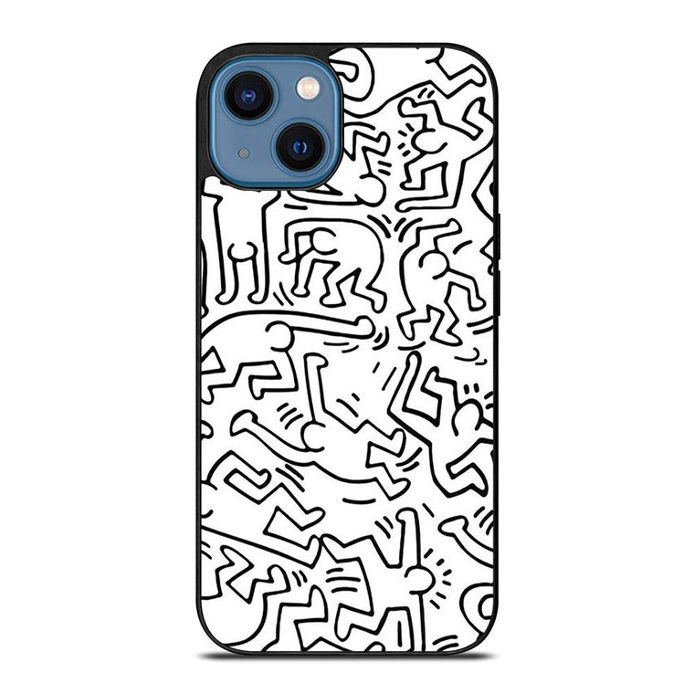 KEITH HARING BLACK WHITE iPhone 14 Case Cover